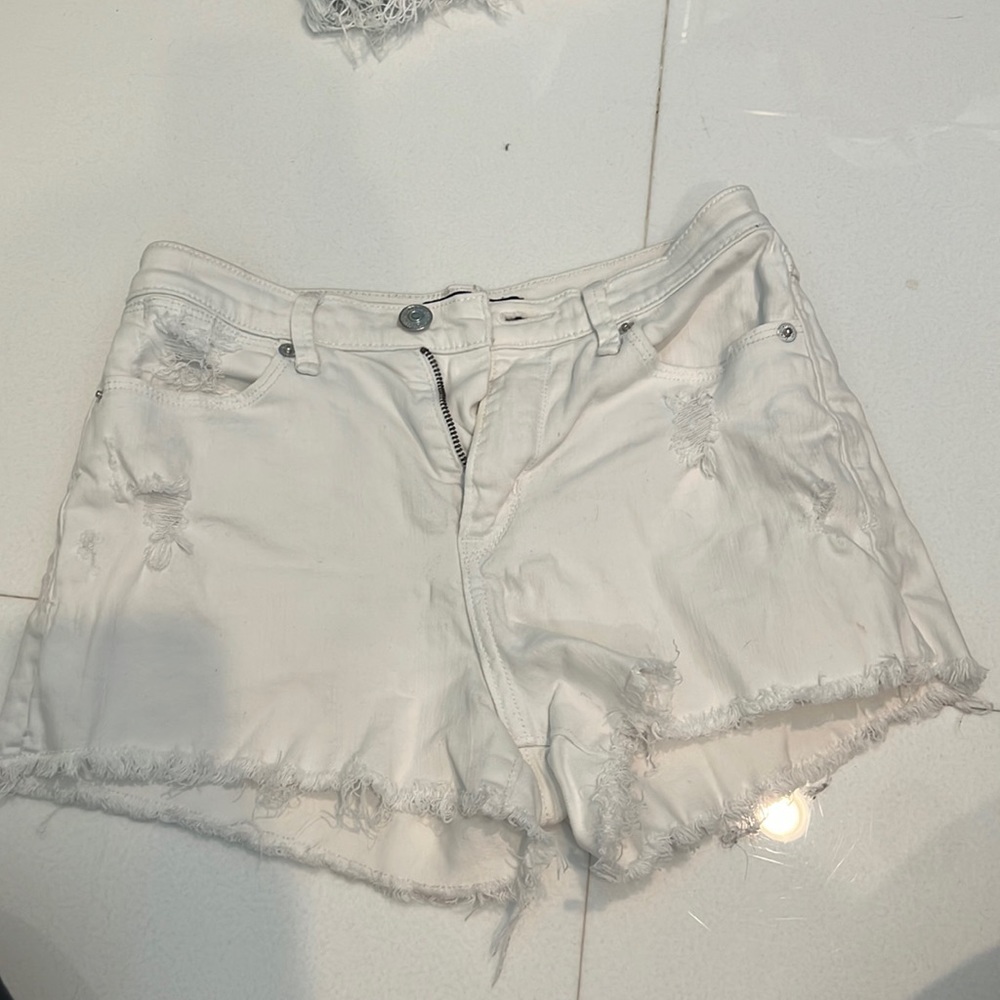 White jeans shorts